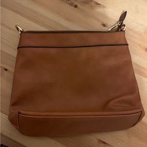 Brown faux leather pouch